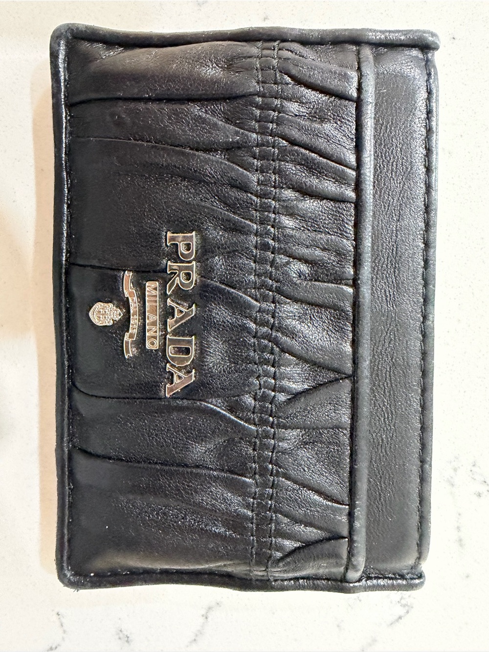 Prada Black Leather Card Holder